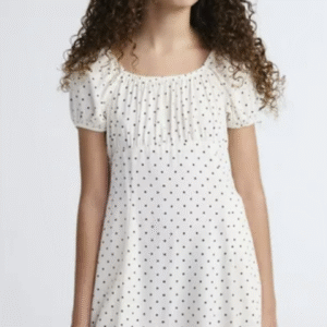 Weekend Academy Girls Short Puff Sleeve Babydoll Dress, Sizes 4-18 - Image 3