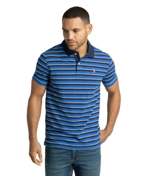 U.S. Polo Assn. Men's Stripe Pique Polo Shirt