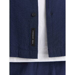 Free Assembly Men's Button Front Seersucker Shirt with Short Sleeves, Sizes XS-3XL - Image 4