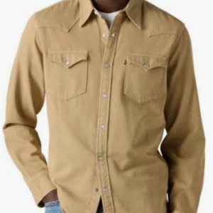 Levi's Brown Khaki Long Sleeve Shirt - Size M - Image 3