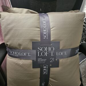 2 Set Soho Loft Leather Throw Pillow 20"H x 20"W - Image 1